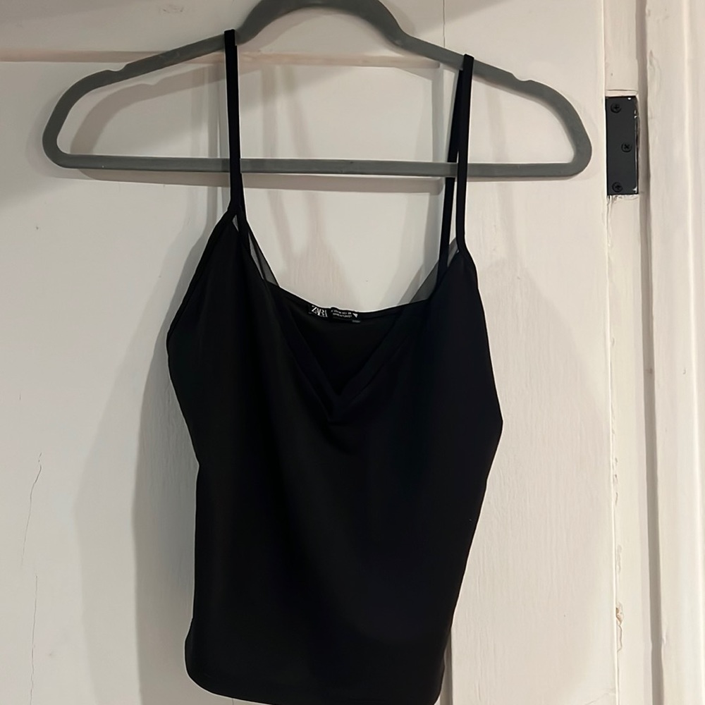 Zara Black Spaghetti Strap Top